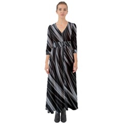 Fractal Mathematics Abstract Button Up Boho Maxi Dress