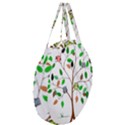 Tree Root Leaves Owls Green Brown Giant Round Zipper Tote View3