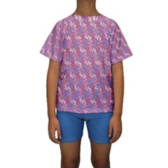 Pattern Abstract Squiggles Gliftex Kids  Short Sleeve Swimwear by Celenk