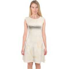 Rock Tile Marble Structure Capsleeve Midi Dress by Celenk