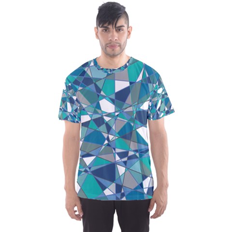 Abstract Background Blue Teal Men s Sports Mesh Tee by Celenk