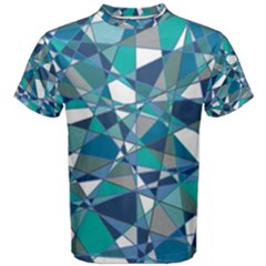 Abstract Background Blue Teal Men s Cotton Tee by Celenk