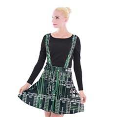 Printed Circuit Board Circuits Suspender Skater Skirt by Celenk