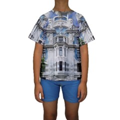 Squad Latvia Architecture Kids  Short Sleeve Swimwear by Celenk