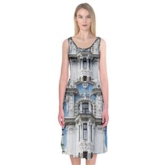 Squad Latvia Architecture Midi Sleeveless Dress by Celenk