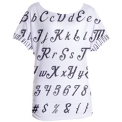 Font Lettering Alphabet Writing Women s Oversized Tee by Celenk