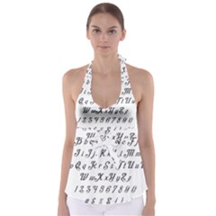 Font Lettering Alphabet Writing Babydoll Tankini Top by Celenk