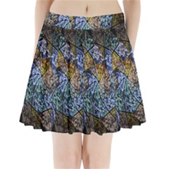 Multi Color Tile Twirl Octagon Pleated Mini Skirt by Celenk