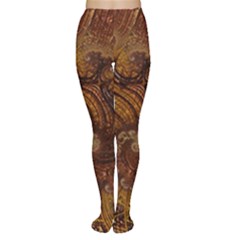 Copper Caramel Swirls Abstract Art Women s Tights