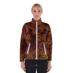 Copper Caramel Swirls Abstract Art Winterwear by Celenk