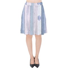 Plank Pattern Image Organization Velvet High Waist Skirt by Celenk