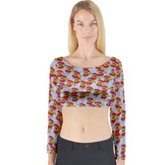 Chickens Animals Cruelty To Animals Long Sleeve Crop Top by Celenk