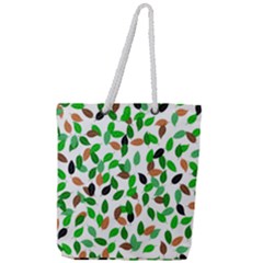 Leaves True Leaves Autumn Green Full Print Rope Handle Tote (Large)