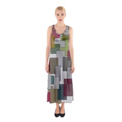 Decor Painting Design Texture Sleeveless Maxi Dress