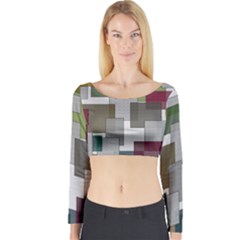 Decor Painting Design Texture Long Sleeve Crop Top