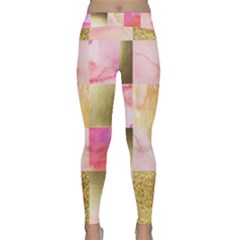 Collage Gold And Pink Classic Yoga Leggings by NouveauDesign