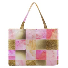 Collage Gold And Pink Zipper Medium Tote Bag by NouveauDesign