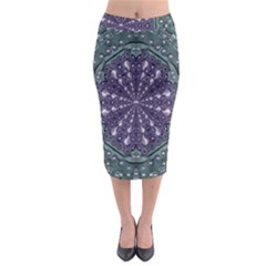 Star And Flower Mandala In Wonderful Colors Midi Pencil Skirt by pepitasart