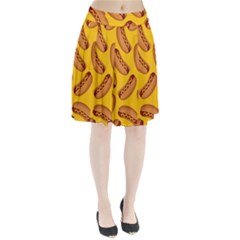 Hot Dog Seamless Pattern Pleated Skirt