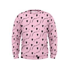 Love Hearth Pink Pattern Kids  Sweatshirt by Celenk