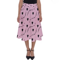 Love Hearth Pink Pattern Perfect Length Midi Skirt by Celenk