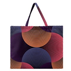 Geometric Swirls Zipper Large Tote Bag by Celenk
