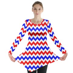 Zig Zag Pattern Long Sleeve Tunic  by Celenk