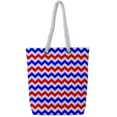 Zig Zag Pattern Full Print Rope Handle Tote (small)