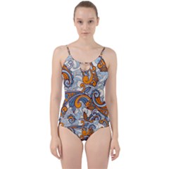 Paisley Pattern Cut Out Top Tankini Set by Celenk