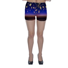 Christmas Background Star Curtain Skinny Shorts by Celenk