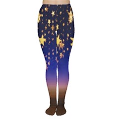 Christmas Background Star Curtain Women s Tights