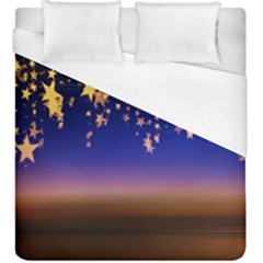 Christmas Background Star Curtain Duvet Cover (king Size) by Celenk