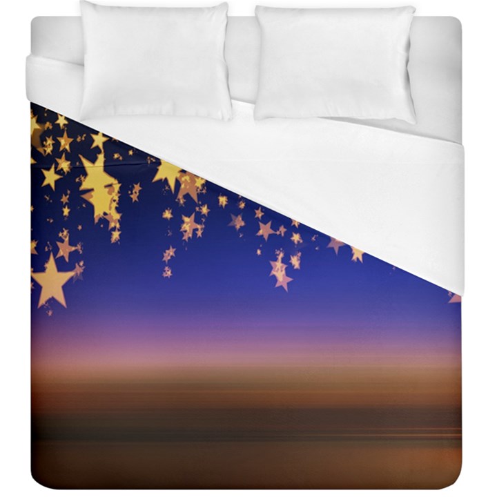 Christmas Background Star Curtain Duvet Cover (King Size)