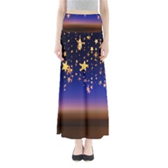 Christmas Background Star Curtain Full Length Maxi Skirt by Celenk