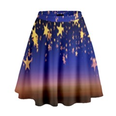 Christmas Background Star Curtain High Waist Skirt by Celenk