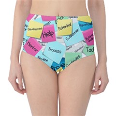 Stickies Post It List Business High-waist Bikini Bottoms by Celenk