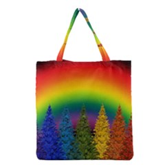 Christmas Colorful Rainbow Colors Grocery Tote Bag by Celenk