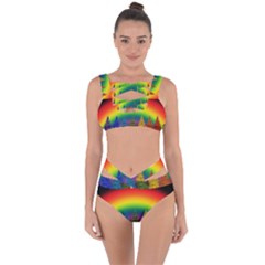 Christmas Colorful Rainbow Colors Bandaged Up Bikini Set  by Celenk