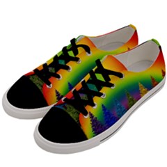 Christmas Colorful Rainbow Colors Men s Low Top Canvas Sneakers by Celenk