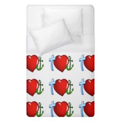 Cross Heart Anchor Love Hope Duvet Cover (single Size) by Celenk