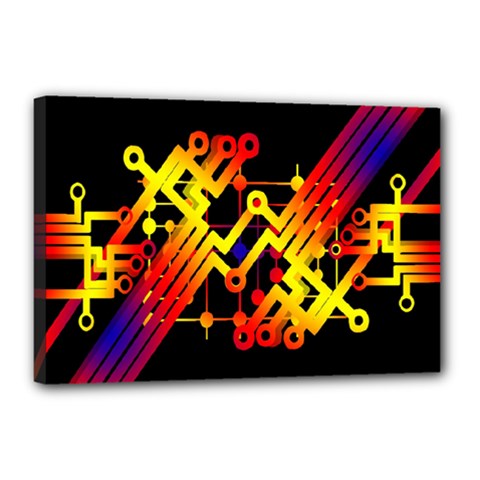 Board Conductors Circuits Canvas 18  X 12  by Celenk
