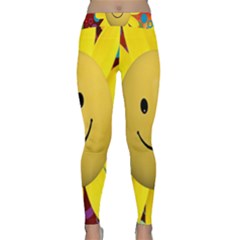 Sun Laugh Rays Luck Happy Classic Yoga Leggings by Celenk