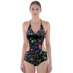 Universe Star Planet All Colorful Cut-out One Piece Swimsuit by Celenk