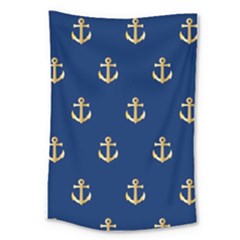 Gold Anchors Background Large Tapestry by Celenk