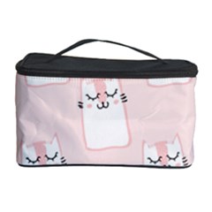 Pattern Cat Pink Cute Sweet Fur Cosmetic Storage Case by Celenk