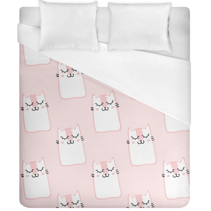 Pattern Cat Pink Cute Sweet Fur Duvet Cover (California King Size)