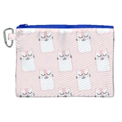 Pattern Cat Pink Cute Sweet Fur Canvas Cosmetic Bag (xl) by Celenk