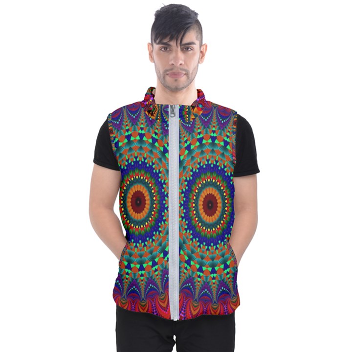 Kaleidoscope Mandala Pattern Men s Puffer Vest