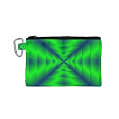 Shiny Lime Navy Sheen Radiate 3d Canvas Cosmetic Bag (small) by Celenk