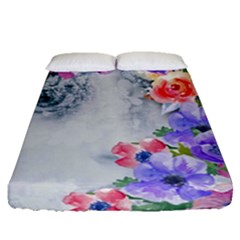 Flower Girl Fitted Sheet (queen Size) by NouveauDesign